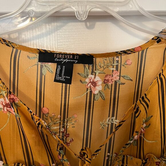 Forever 21 Contemporary - Boho Style Blouse With Balloon Sleeves - Womens Medium - Picture 4 of 6